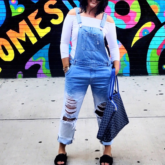 Distressed Denim Overalls - Picture 5 of 5
